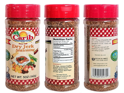 Carib Dry Jerk Seasoning, 5 oz (2 Pack)