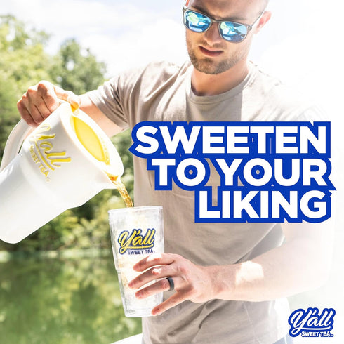10 Pack Y'all Sweet Tea - Strawberry Flavored Iced Tea Bags One Gallon Size in Gallons Per Quick Brew Southern Ice Tea