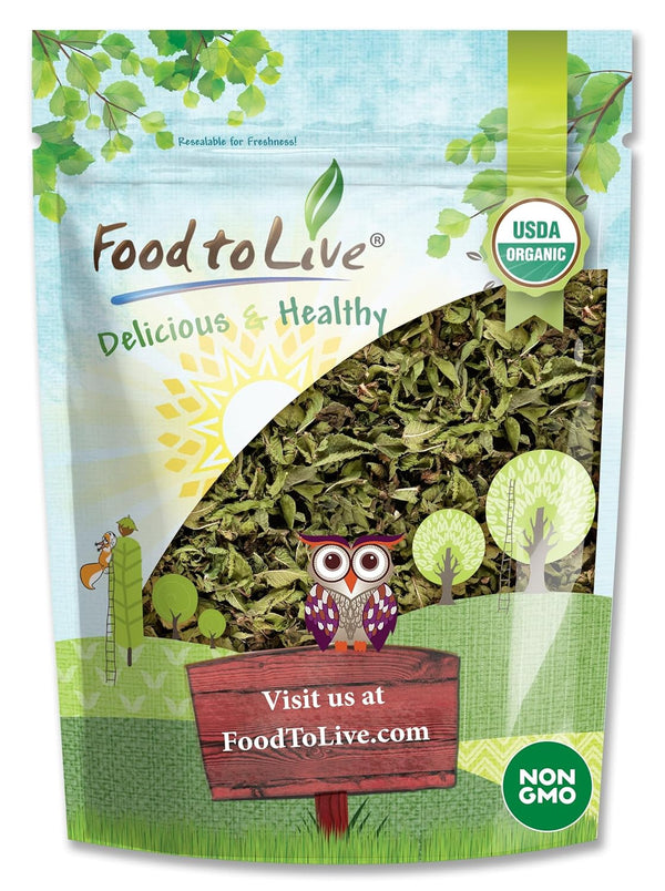 Food to Live - Organic Peppermint Leaves, 4 Ounces Dried, Cut &