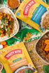 Pack 8, 3Bean Tasty Bite Variety, of Madras Lentils, Bombay Potatoes, Vegetable Tikka Masala, Channa Masala, Madras
