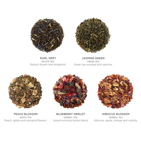 Set 10 Count, 2 Tea Forte Premium Petite Presentation Box Gift Sampler, of Each Blend Individually Wrapped Handcrafted