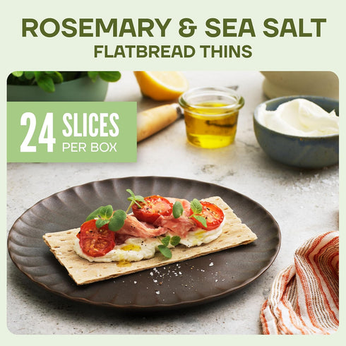Pack (Pack 4), Wasa Flatbread Thins Variety of Rosemary & Sea Salt and Sesame & Sea Salt, Crackers, Non-GMO Ingredients