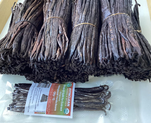 15 Organic Split Madagascar Vanilla Beans Grade B| 5"-7" For Extract by