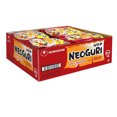 4.2 (Pack 16) Nongshim Ramen Noodles, Gourmet Instant Ramen, Premium Microwavable Noodle Soup, Neoguri Spicy Seafood