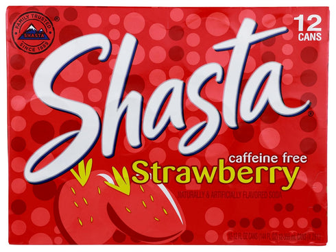 Shasta Strawberry Soda | Bold, Ripe Strawberry Flavor | Caffeine-Free Soft Drink