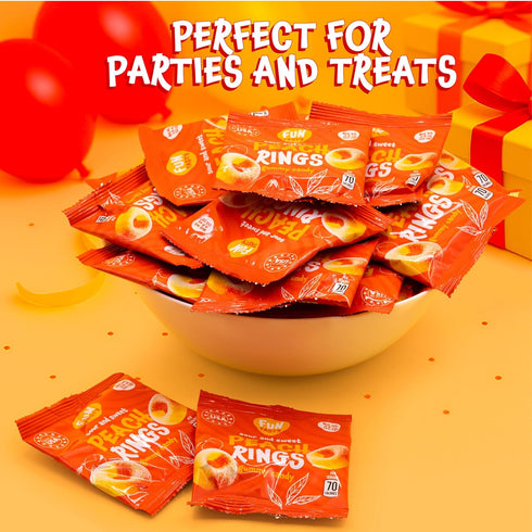 24 Packs Gummy Gummy Peach Rings - - Peach Candies Individually Wrapped - Sweet and Sour Candy for Classroom, Snacking