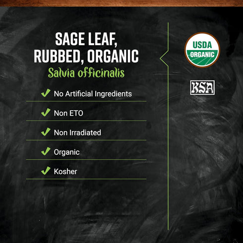 1-Pound, Frontier Co-op Rubbed Sage Leaf, Sweet Earthy Flavor, Hints of Mint, Pair with Garlic & Rosemary, Kosher