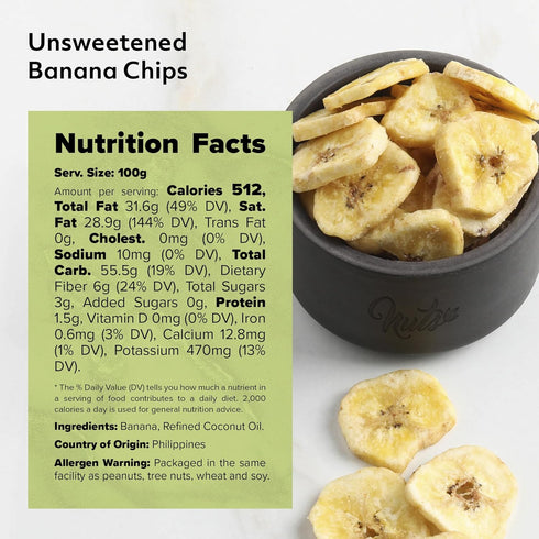Packed (3 LBS) NUTS U.S. - Unsweetened Banana Chips | No Sulphure, Added & No Artificial Colors | NON-GMO | Natural |