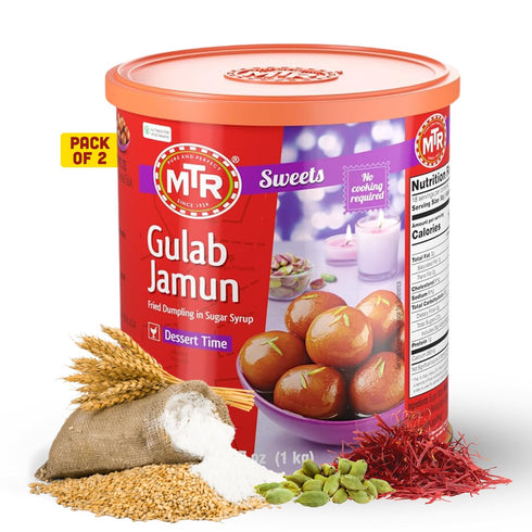 MTR Gulab Jamun - Traditional Indian Sweet Soft & Melt-in-the-Mouth Texture Easy