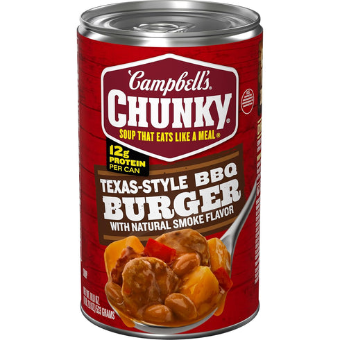 Campbell's Chunky Texas-Style BBQ Burger with Natural Smoke Flavor Soup, 18.8 oz