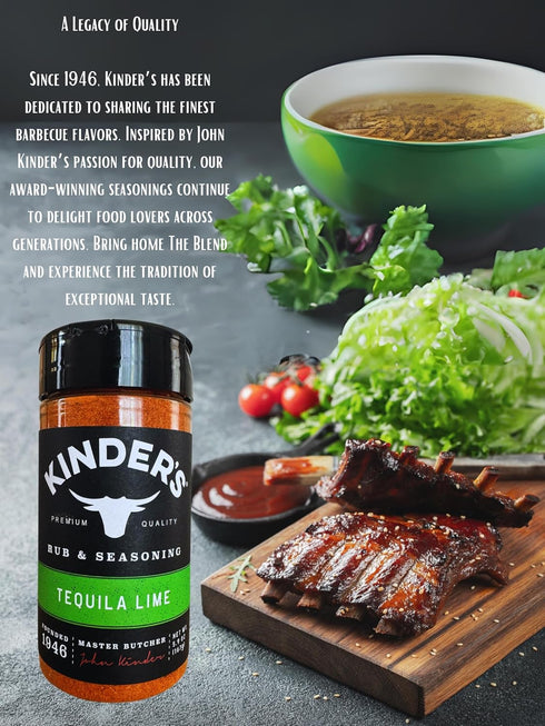 Kinder's Tequila Lime Seasoning, 5.9 oz Bottle