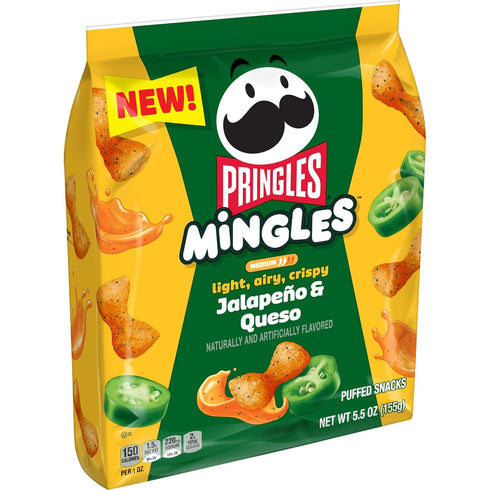 (6 Pringles Mingles Puffed Snacks, Jalapeno and Queso, Salty Snacks Bags)