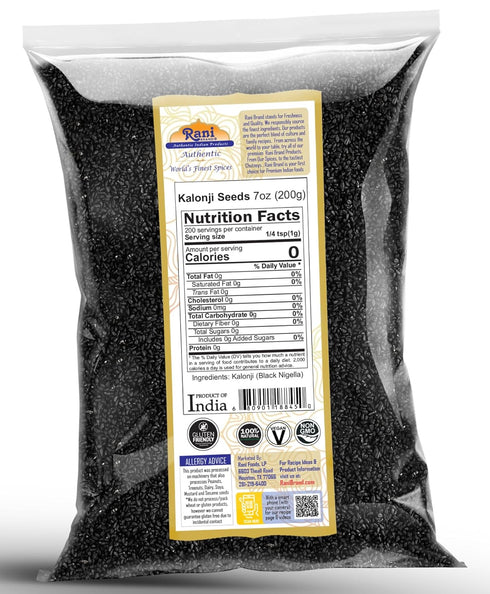Rani Kalonji (Black Seed, Nigella Sativa, Black Cumin) Seeds 7oz (200g) ~ All Natural | Gluten Friendly | Non-GMO |