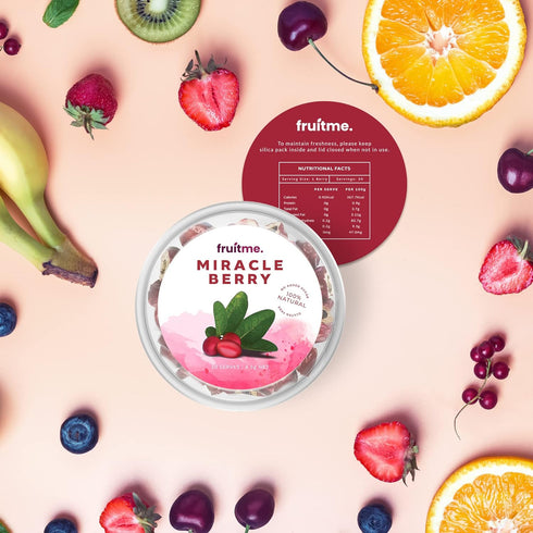 Fruit Me 30 Miracle Berry Whole Fruit - Gently Dried Miracle Fruit Seedless Halves - Sweeten Those Sour Moments