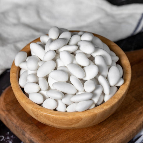 (1 lb) Cambie Jordan Almonds | Bright White Candy Almond | Premium Roasted Almonds with a Sweet Sugar Coating |