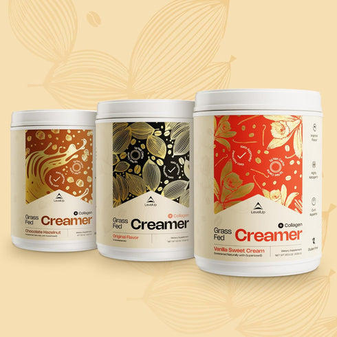 22.5 oz LevelUp Creamer, with Energizing MCT Oil and Collagen Peptides, Keto Coffee Creamer, Supports Natural Energy