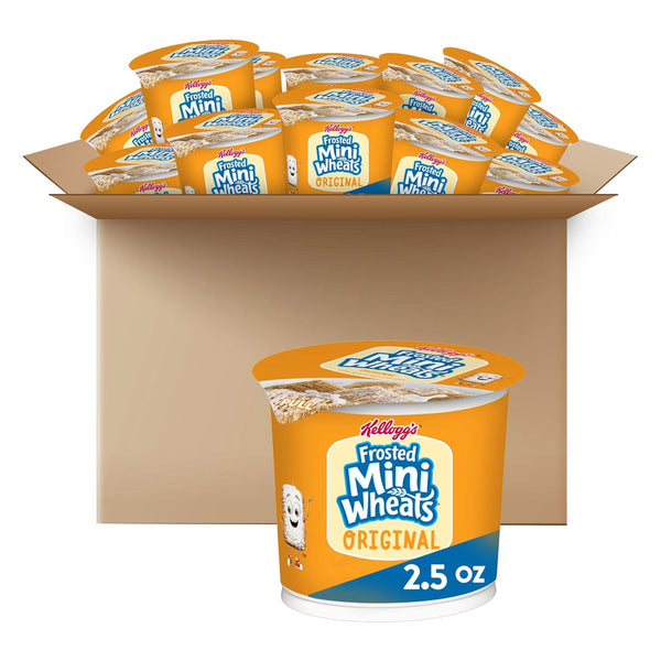 Kellogg's Frosted Mini-Wheats Breakfast Cereal Cups, High Fiber Cereal, Kids Snacks, Original,