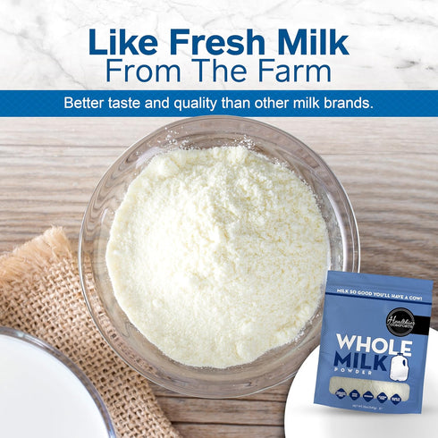 (12oz) Healthier Comforts Whole Milk Powder | Shelf Stable | Kosher, Gluten Free, Non-GMO, Hormone and Antibiotic Free