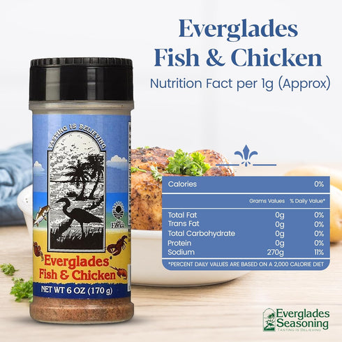 14 oz (Pack 2) Everglades Seasoning & BBQ Rub Combo of Fish & Chicken and All Purpose Seasoning & Rub for Grilling