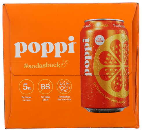 4 pack Poppi Orange Prebiotic Soda