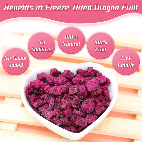 Haomly Fruit,8OZ/230g, Snacks,100% Freeze-Dried Dragon No Added Sugars,Sweet Dried Fruit Natural Red Dragon Fruit