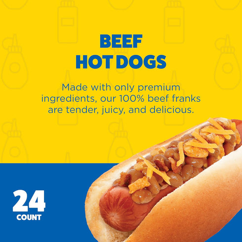 Ball Park - Franks 24 Count Pack) Ball Park Beef Hot Dogs, Original Length, (Club