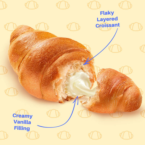 7Days (Pack 24) Soft Croissant, Vanilla Filling, Perfect Breakfast Pastry or Snack, Non-GMO