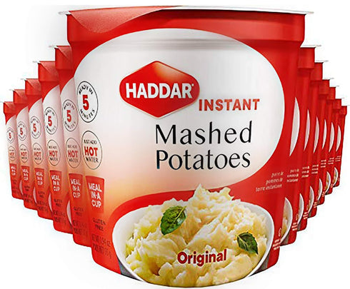 Haddar Gluten Free Original Instant Mashed Potatoes 1.94oz (12 Pack), Just Add