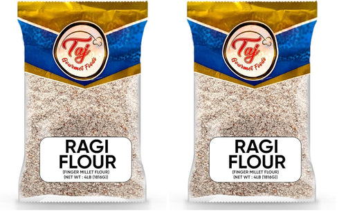 TAJ Gourmet Foods TAJ Premium Indian Ragi Flour, Finger Millet Flour, (4-Pounds (NEW)) (Pack of