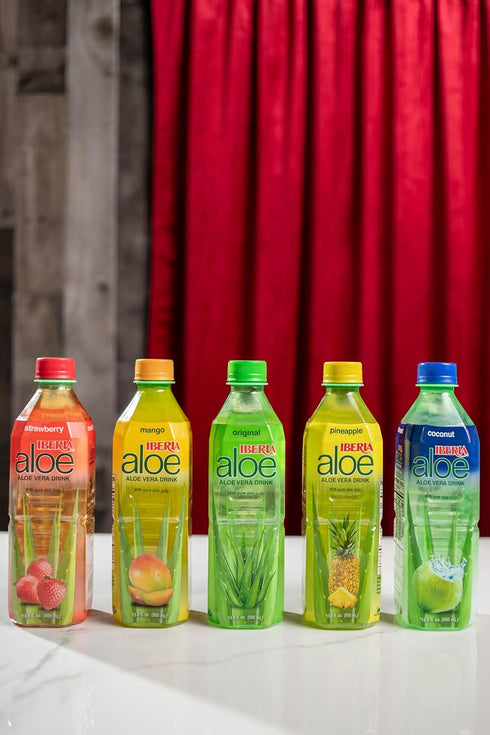 (Pack 8) 2 2 2 2 Iberia Aloe Vera Drink with Pure Aloe Pulp, Variety, of x Original, x Mango, x Pineapple, x Strawberry