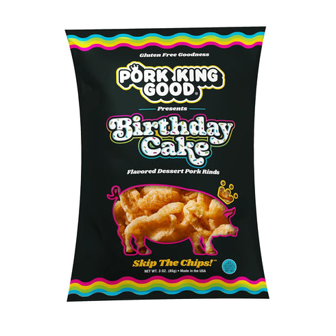4 Pack 3 oz 4 Pack) Pork King Good Bag Variety of Sweet & Salty Dessert Flavored Pork Rinds - (Variety Gluten Free