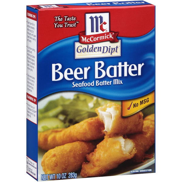 McCormick Golden Dipt Beer Batter Seafood Batter Mix, 10 oz (Pack of
