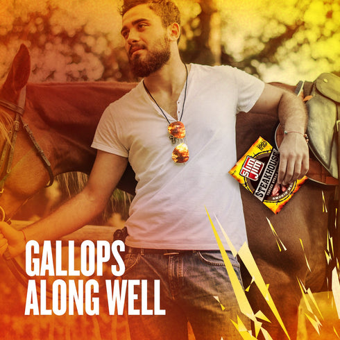 8g 3.15 oz. (1 Count) Slim Jim Smoked Steak Strips, Smokin' Mesquite Flavor, Protein Per Serving