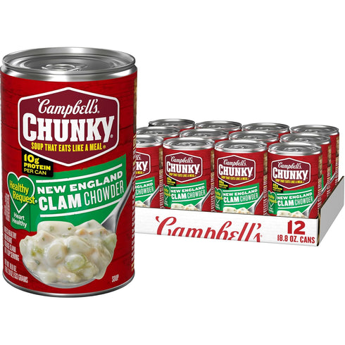 Campbell's Chunky Soup, Healthy Request New England Clam Chowder, 18.8 Ounce Can