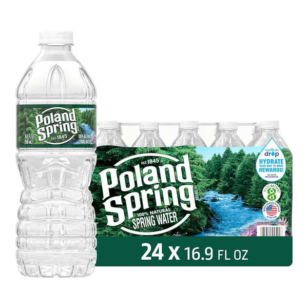 Poland Spring Maine Spring Water Bottles, 24 Pack Crisp, Still Bottled Water