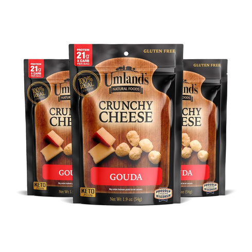 Umland's Umlands Crunchy Cheese Gouda (31.9oz Bags) | 100% Real Wisconsin Cheese, Keto,