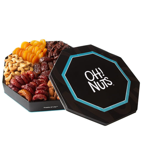 7 Oh! Nuts Section Dried Fruits and Nuts Gift Basket - Gourmet Assorted Fruit & Nut Gifts Baskets - Healthy Food