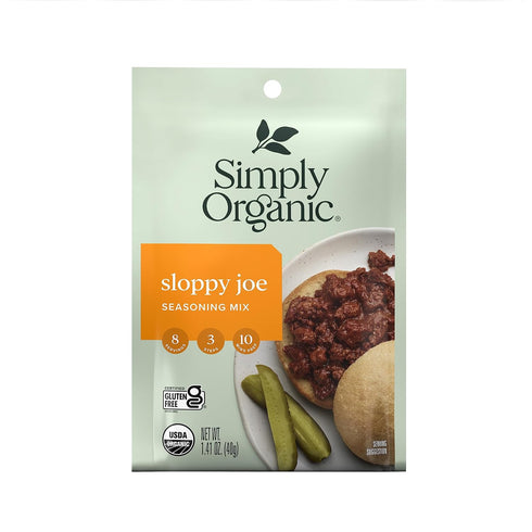 Simply Organic Sloppy Joe - Certified Organic, Gluten-Free, 1.41 oz, Pack of 4
