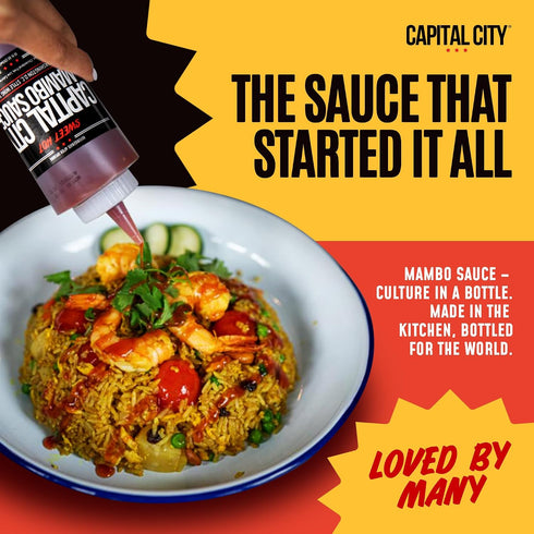 12oz Capital City Mambo Sauce Sweet Hot, Washington DC Wing Sauces, Perfect Condiment for Wings Chicken Pork Beef