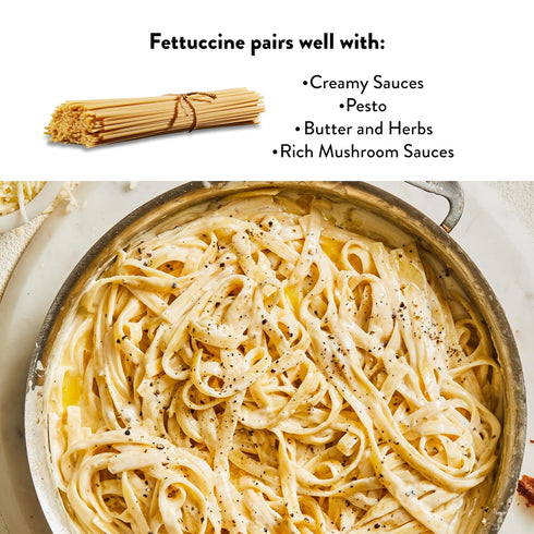 100% 1 (8 Pack) DeLallo, Fettuccine Pasta, Made in Italy, Bronze Cut, Made with Only Durum Wheat Semolina Flour, All