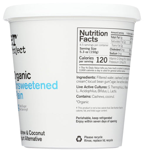 24 OZ FORAGER PROJECT Organic Plain Cashew Yogurt