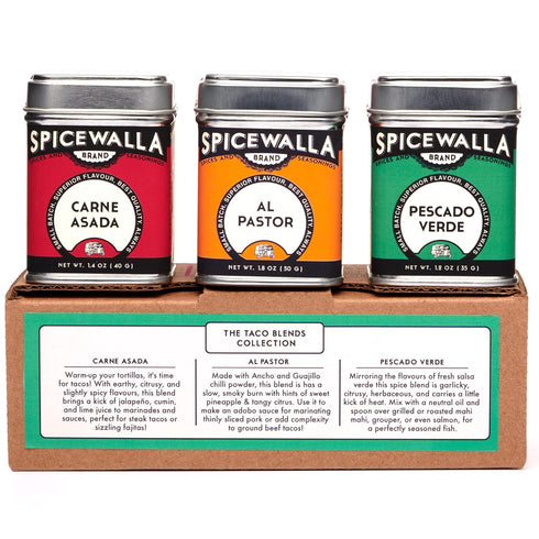 Spicewalla Taco Seasoning 3 Pack, Carne Asada, Al Pastor, Pescado Verde, Gluten Free, Non-GMO, Gift Set