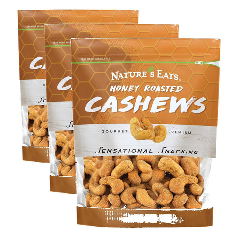 Nature's Eats Honey Roasted Cashews 7oz (Pack of 3)