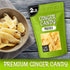 2 lb Packed Oh! Nuts Ginger Candy - - Dried Fruit Slices - with Crystallized Sugar Candied Coating - Dehydrated Fruit