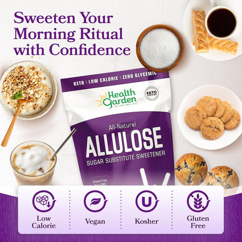 76oz Health Garden Allulose Sweetener, Sugar Substitute - Bag Allulose Granulated Sugar Substitute, Zero Calorie