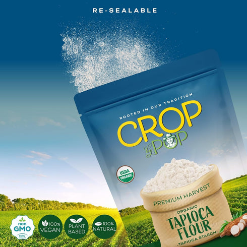 (40 Oz 2.5 LB) Packed CROP BY POP - Organic Tapioca Starch Flour - Fresh in Resealable Bag - USDA Organic, Non GMO