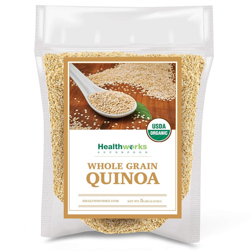 Healthworks Superfoods Organic Quinoa White Whole Grain Raw - 80 Oz /