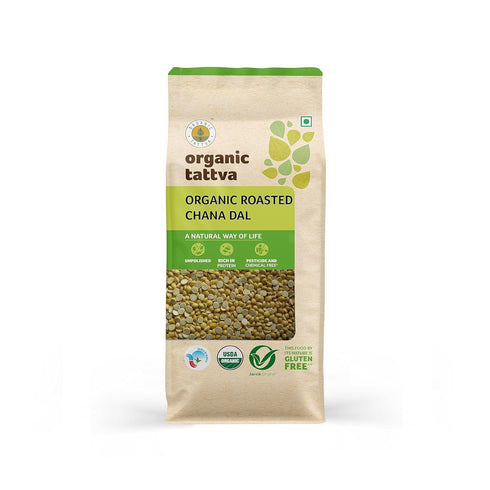 Organic Tattva Roasted Bengal gram (Chana Dal), 500g USDA Certified