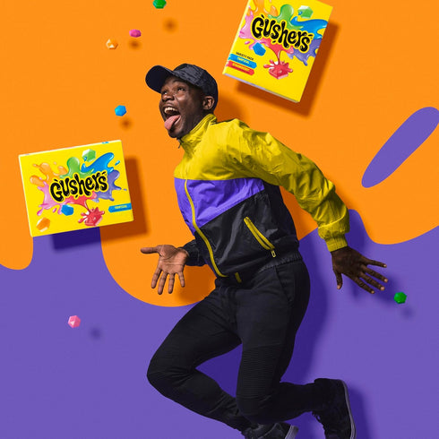 6 4.8 oz Gushers Fruit Flavored Snacks, Tropical Fruit Flavor, Pouches
