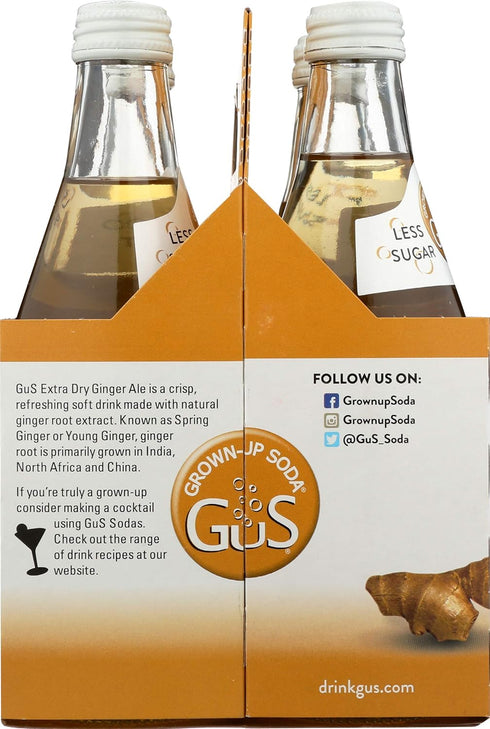 4pk Gus Soda Soda Ginger Ale Xtra Dry